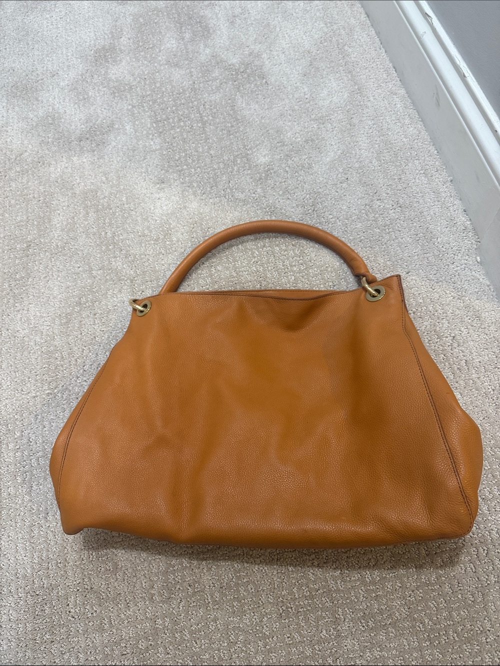 Classic Leather Top-Handle Tote in Cognac